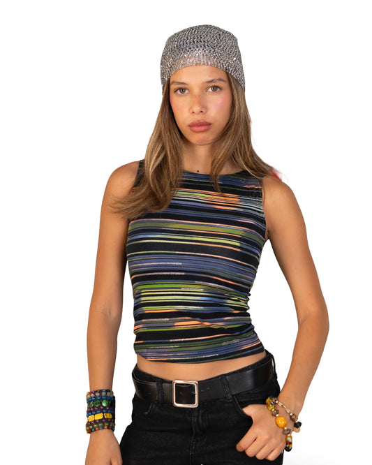 Green Striped Top