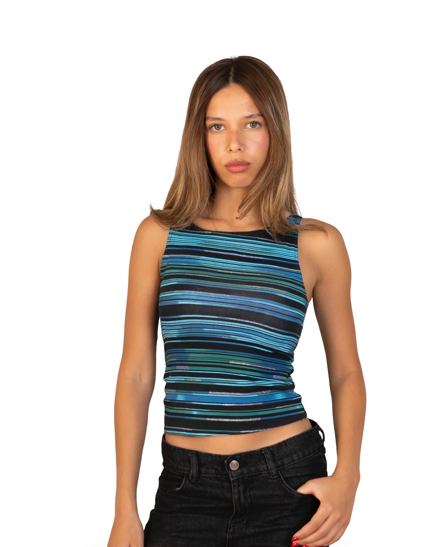 Blue Striped Top